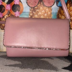 Kate Spade Pink Clutch with Glitter Accent with Strap